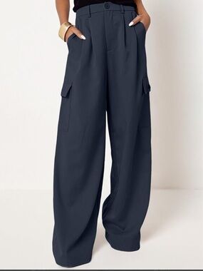 Dokotoo High Waisted Wide Leg Cargo Baggy Pants with 4 Pockets size 12